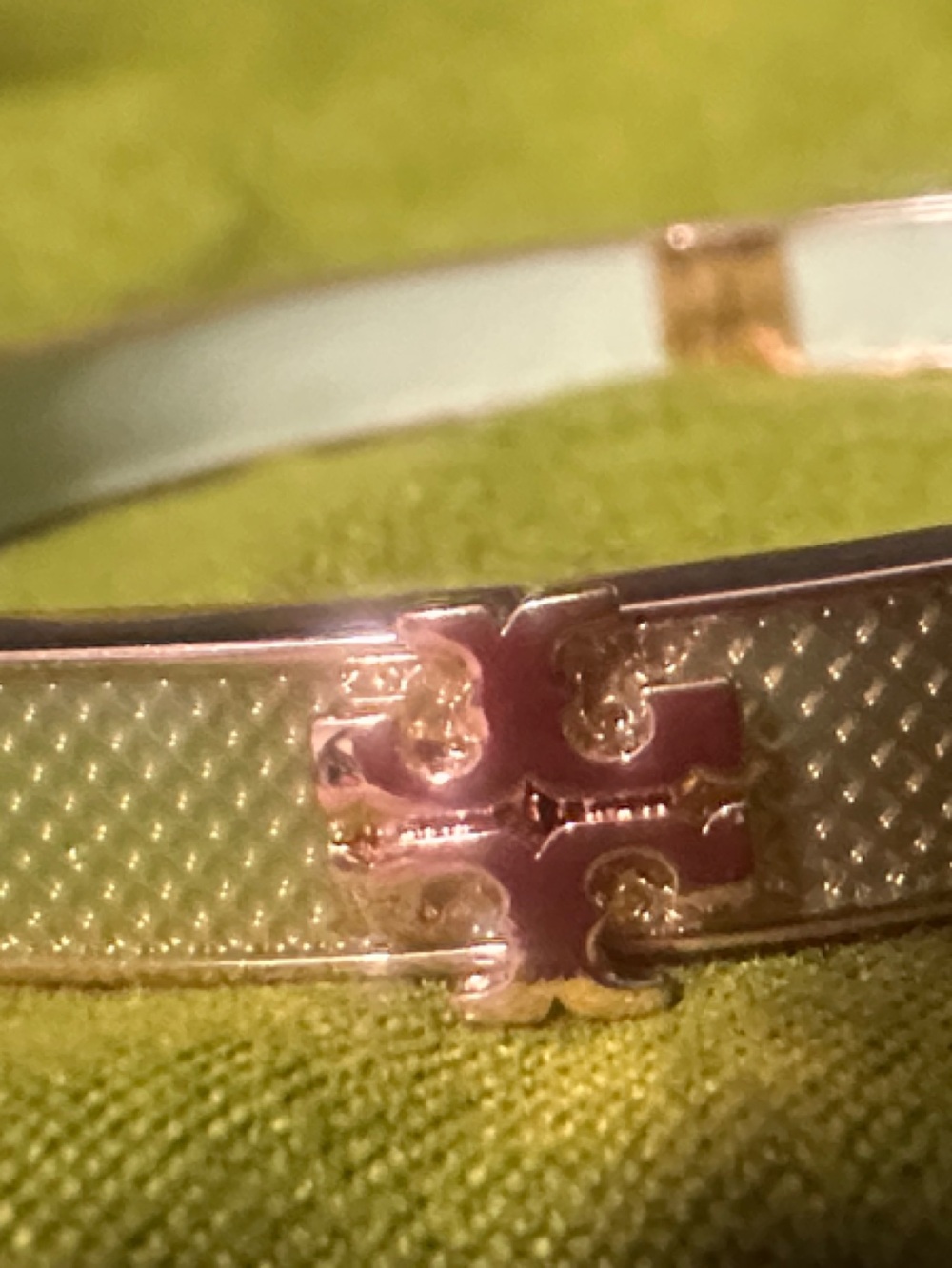 Tory Burch Rose Gold Logo Bangle Bracelet